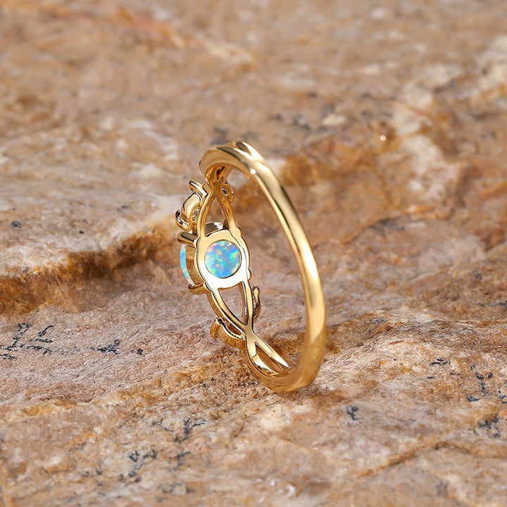 Anello Olivenorma "Purify Energy" con zircone marquise placcato opale