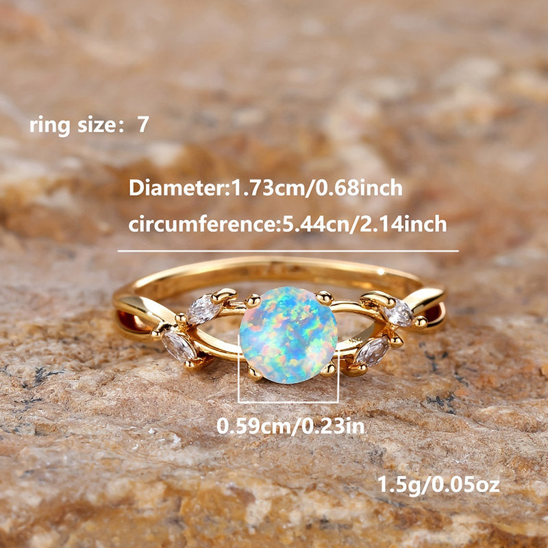 Anello Olivenorma "Purify Energy" con zircone marquise placcato opale