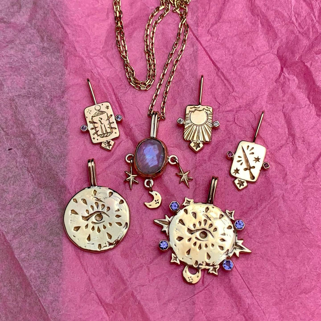 Collana con tarocchi in acciaio inossidabile Olivenorma e zirconi intarsiati - image 6