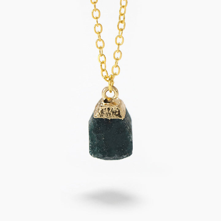 Collana in stile dolce con pietra grezza a taglio quadrato Olivenorma 