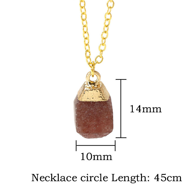 Collana in stile dolce con pietra grezza a taglio quadrato Olivenorma 