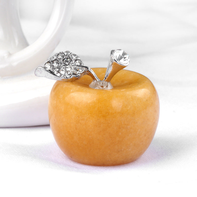 Decorazione per la casa con pietra preziosa piccola mela di cristallo Olivenorma