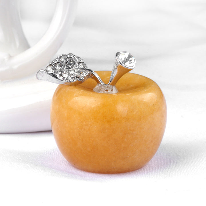 Decorazione per la casa con pietra preziosa piccola mela di cristallo Olivenorma