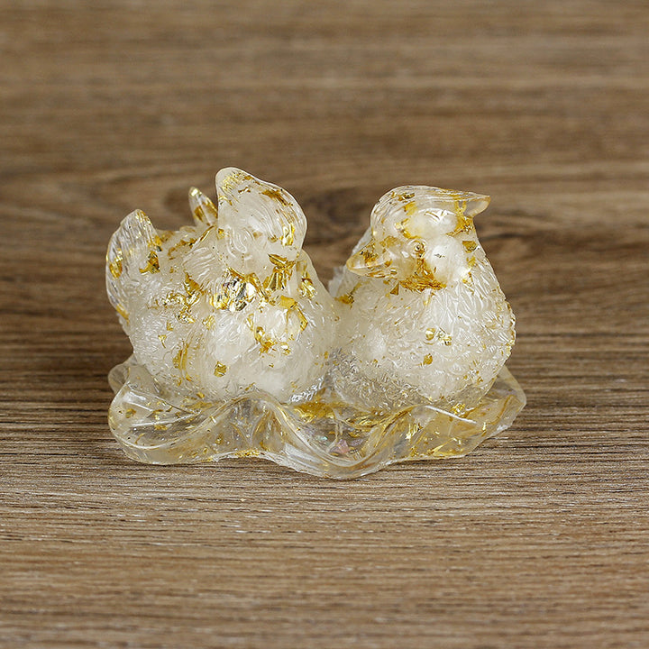 Olivenorma Carino Cristallo Anatra Mandarino Colla Ornamenti Decorazione Pietre Preziose