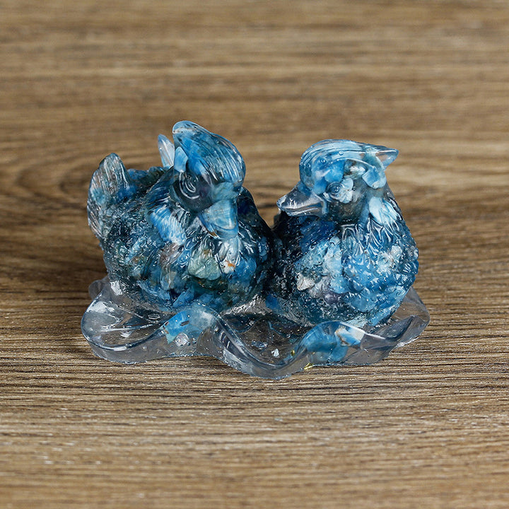 Olivenorma Carino Cristallo Anatra Mandarino Colla Ornamenti Decorazione Pietre Preziose