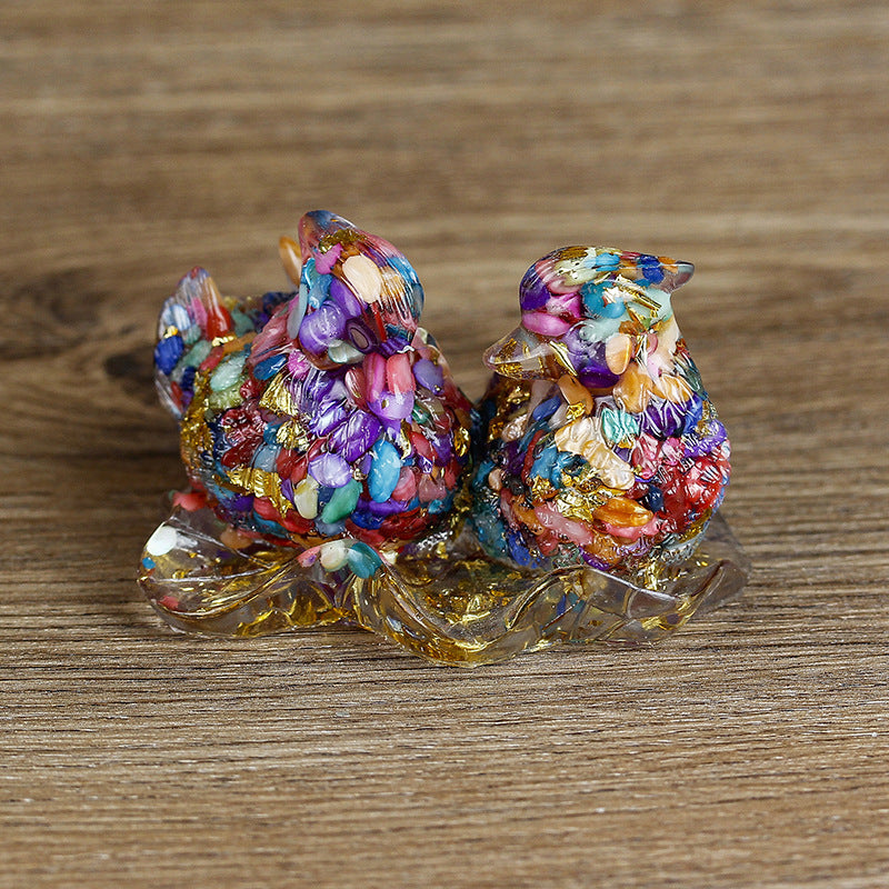 Olivenorma Carino Cristallo Anatra Mandarino Colla Ornamenti Decorazione Pietre Preziose