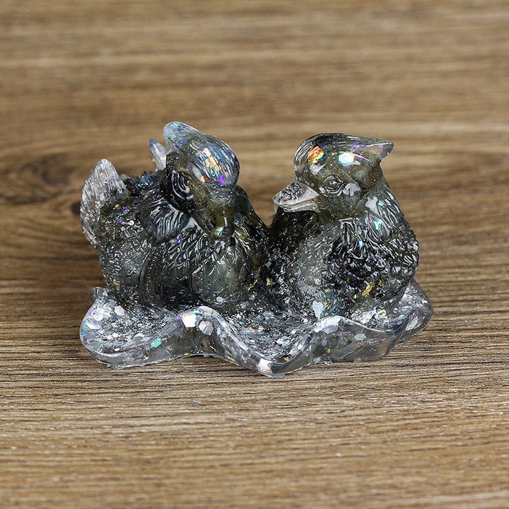 Olivenorma Carino Cristallo Anatra Mandarino Colla Ornamenti Decorazione Pietre Preziose