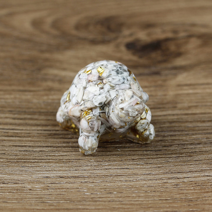 Olivenorma Ornamento carino a forma di tartaruga, decorazione con pietre preziose