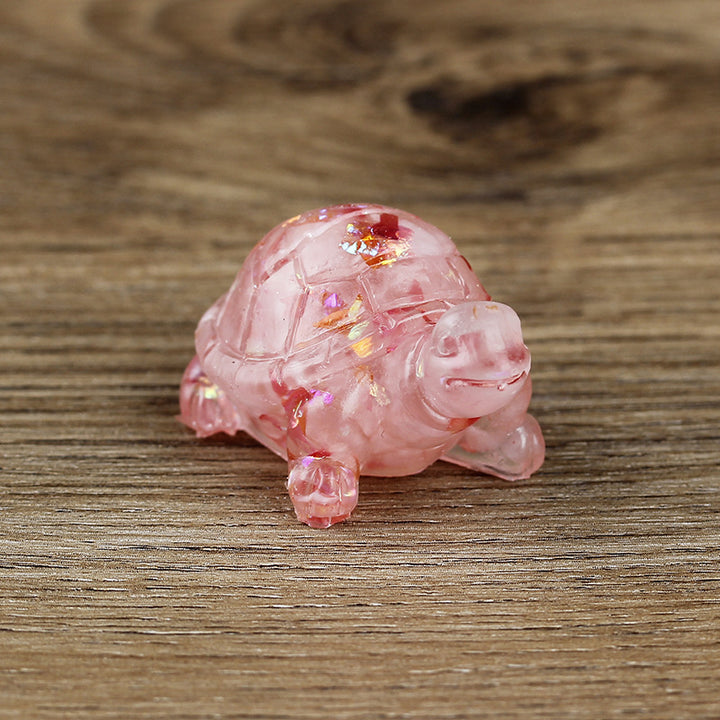 Olivenorma Ornamento carino a forma di tartaruga, decorazione con pietre preziose