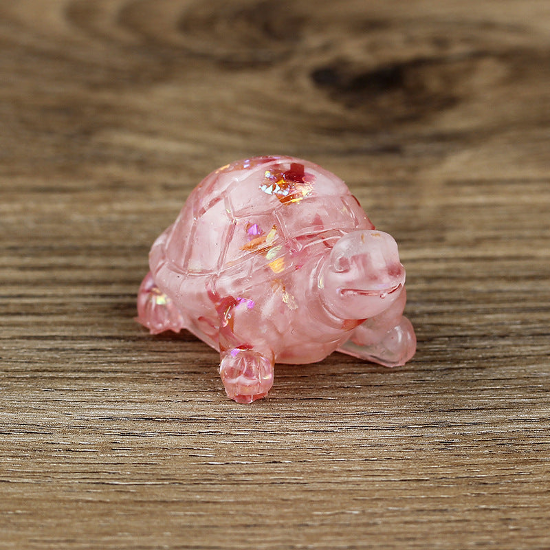 Decorazione con pietra preziosa tartaruga Olivenorma Eternal Journey - Quarzo rosa - Con carta - image 13