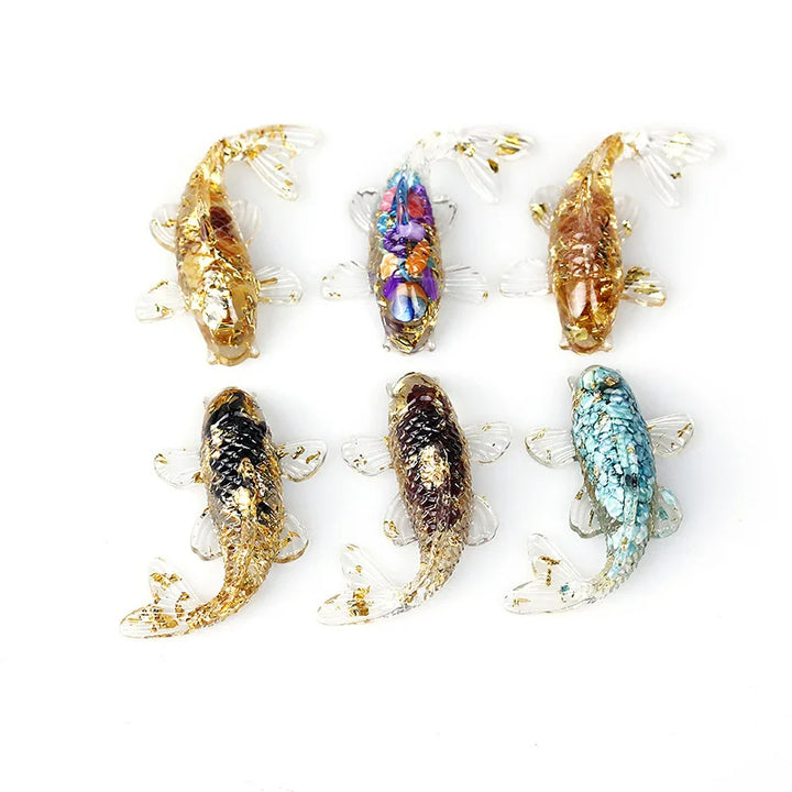 Olivenorma Ocean Harmony Crystal Fish Figurina Decorazione in pietra preziosa - image 2