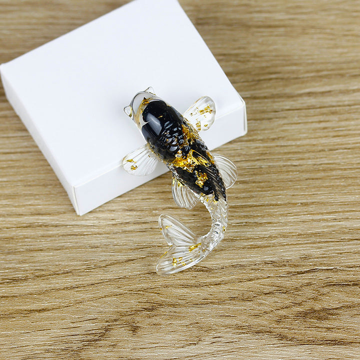 Olivenorma Ornamenti creativi artificiali a forma di pesce Decorazione con pietre preziose