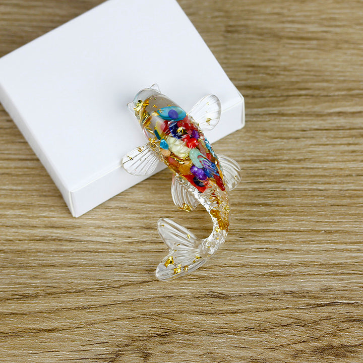 Olivenorma Ocean Harmony Crystal Fish Figurina Decorazione in pietra preziosa - Conchiglie colorate - Con carta - image 19