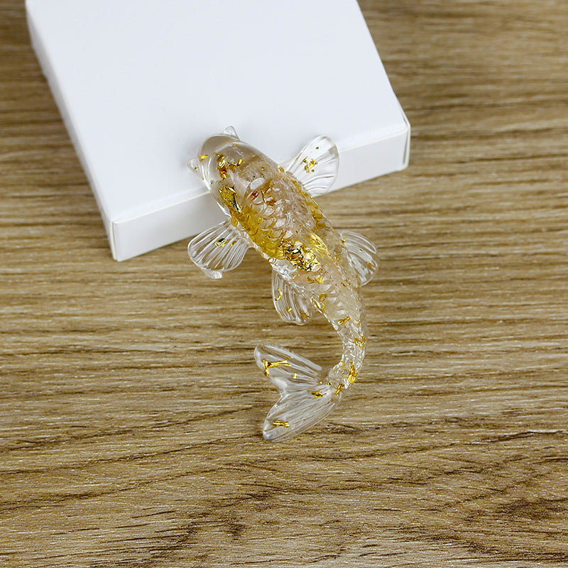 Olivenorma Ocean Harmony Crystal Fish Figurina Decorazione in pietra preziosa - Pietra fantasma - Con carta - image 27