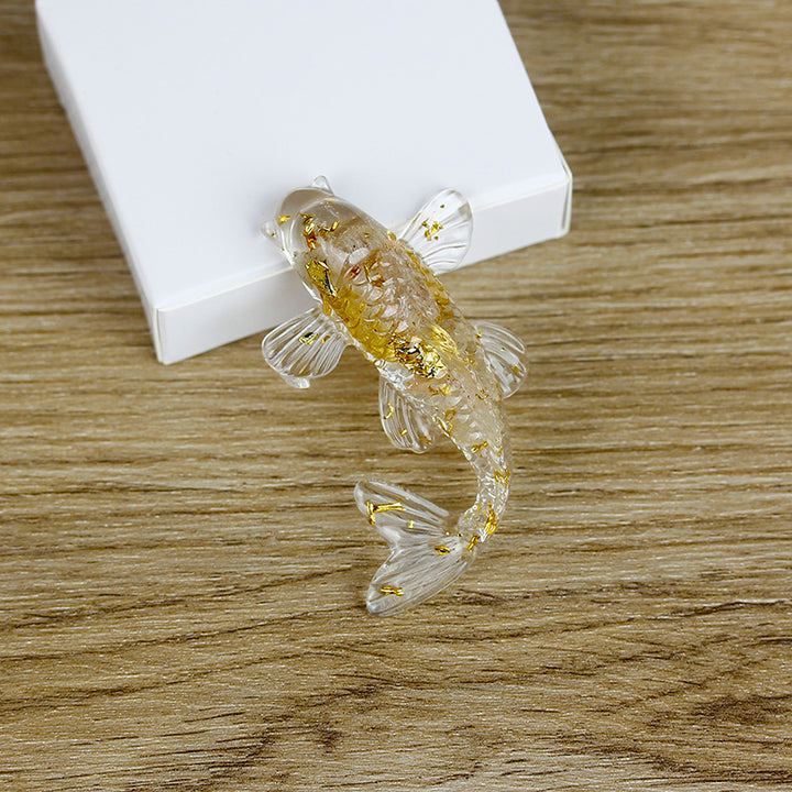 Olivenorma Ocean Harmony Crystal Fish Figurina Decorazione in pietra preziosa - Pietra fantasma - Con carta - image 27