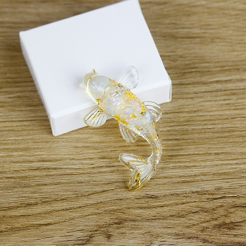 Olivenorma Ocean Harmony Crystal Fish Figurina Decorazione in pietra preziosa - Opalite - Con carta - image 32