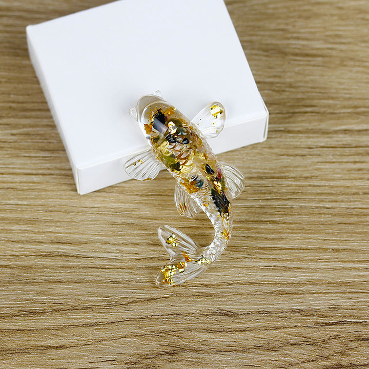 Olivenorma Ocean Harmony Crystal Fish Figurina Decorazione in pietra preziosa - Tormalina - Con carta - image 33