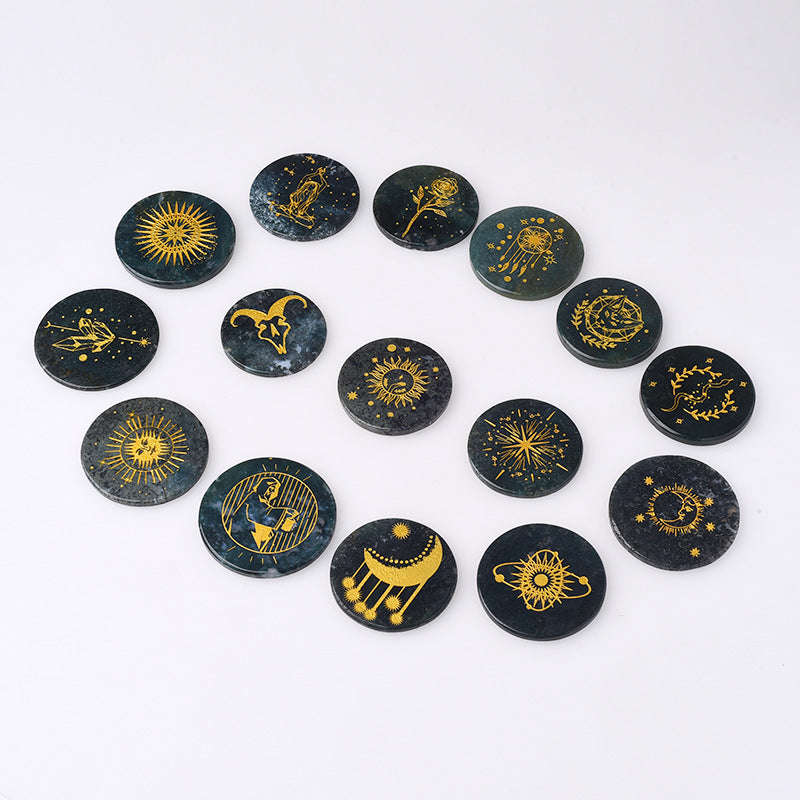 Olivenorma Crystal Moss Agate Disco Pendente Accessori Decorazione