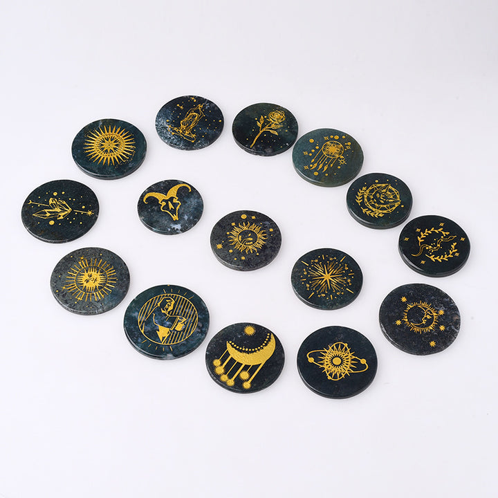 Olivenorma Crystal Moss Agate Disco Pendente Accessori Decorazione