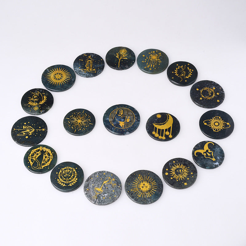 Olivenorma Crystal Moss Agate Disco Pendente Accessori Decorazione