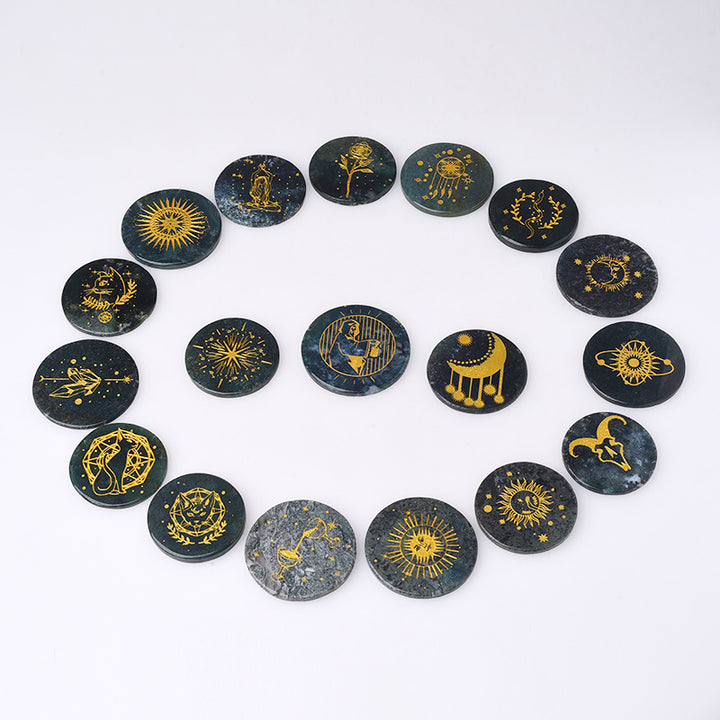 Olivenorma Crystal Moss Agate Disco Pendente Accessori Decorazione