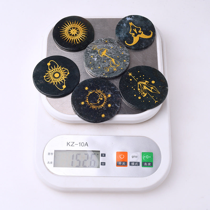 Olivenorma Crystal Moss Agate Disco Pendente Accessori Decorazione