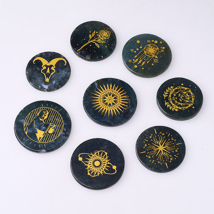 Olivenorma Crystal Moss Agate Disco Pendente Accessori Decorazione