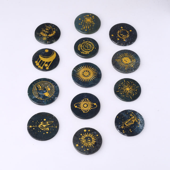 Olivenorma Crystal Moss Agate Disco Pendente Accessori Decorazione