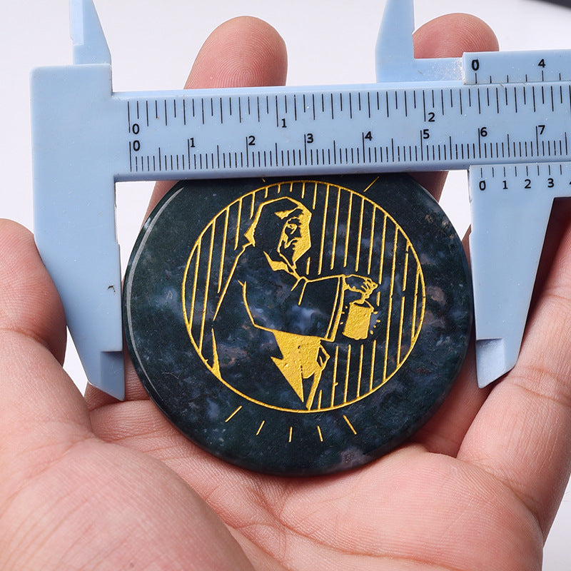 Olivenorma Crystal Moss Agate Disco Pendente Accessori Decorazione