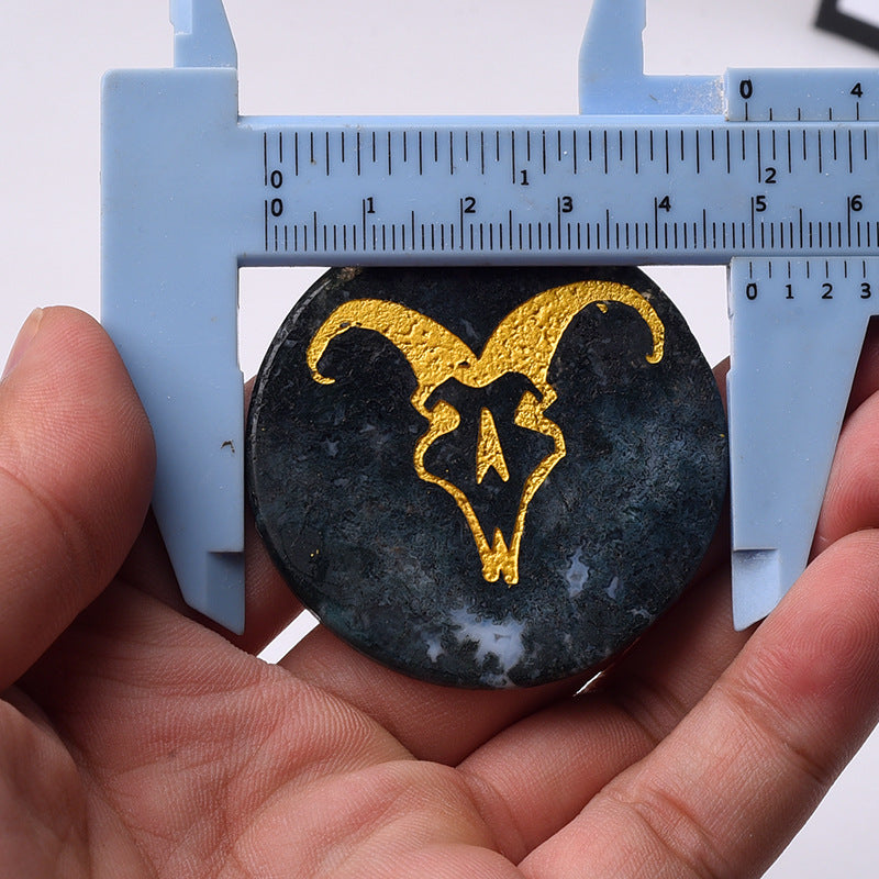 Olivenorma Crystal Moss Agate Disco Pendente Accessori Decorazione