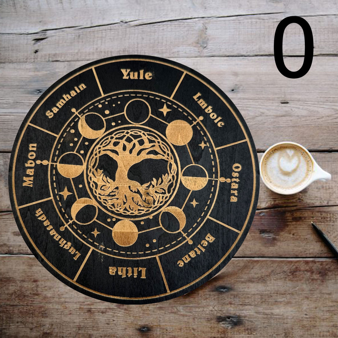 Decorazione ornamentale per tarocchi con tavola energetica in legno Olivenorma