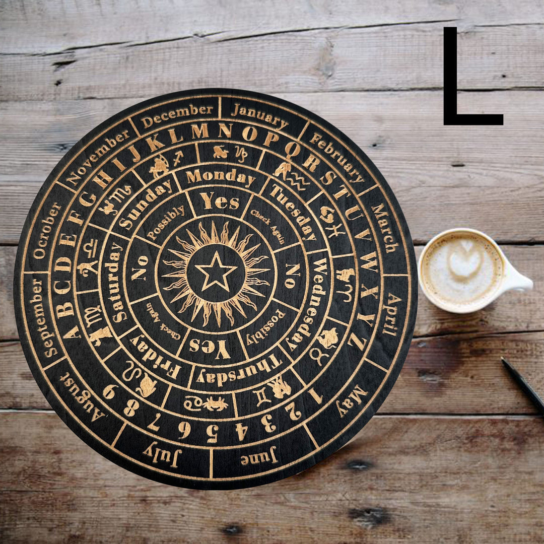 Decorazione ornamentale per tarocchi con tavola energetica in legno Olivenorma