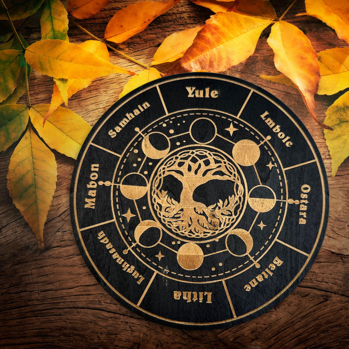 Decorazione ornamentale per tarocchi con tavola energetica in legno Olivenorma