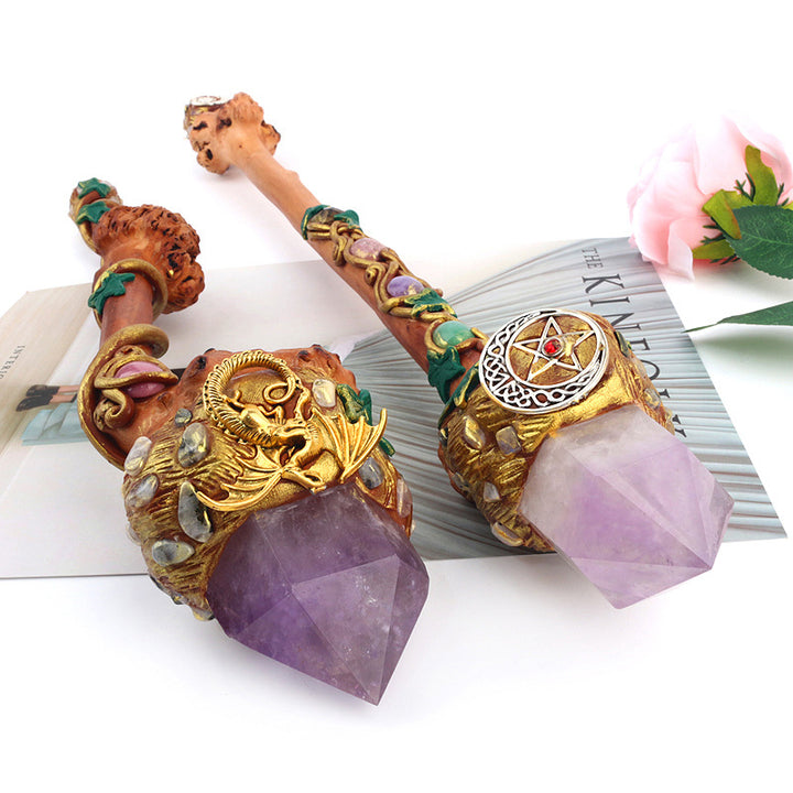 Olivenorma Natural Stone Magic Wand Energy Bar Bacchette di cristallo