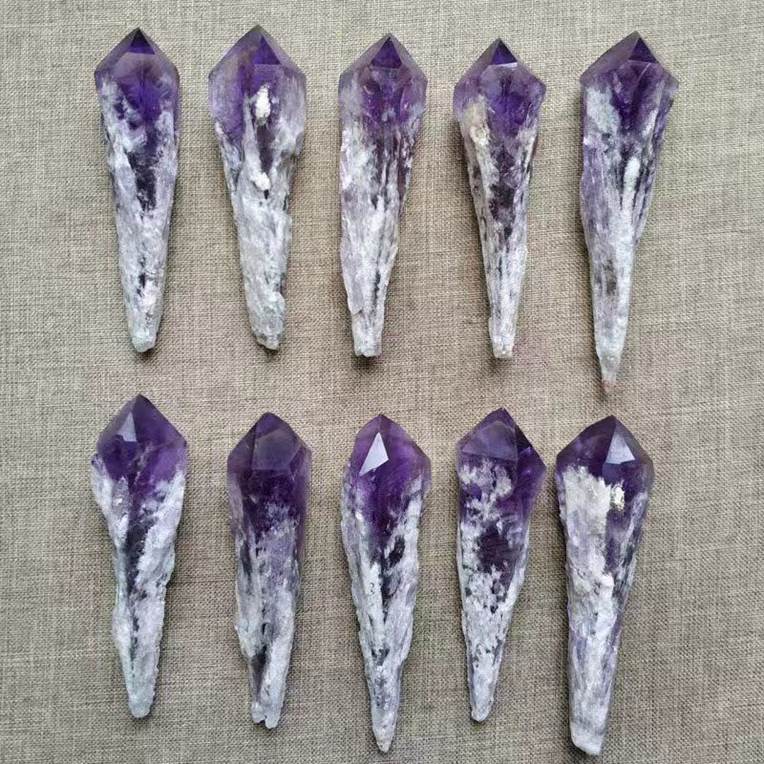 Bacchette di cristallo di ametista grezza naturale Olivenorma