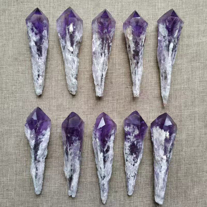 Bacchette di cristallo di ametista grezza naturale Olivenorma
