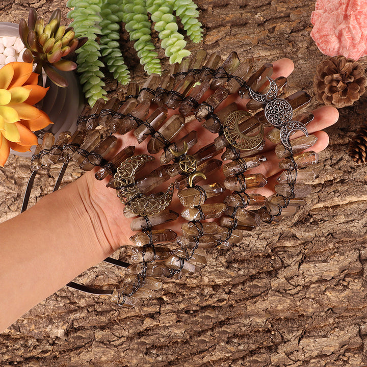 Corona di cristallo di quarzo fumé naturale Olivenorma