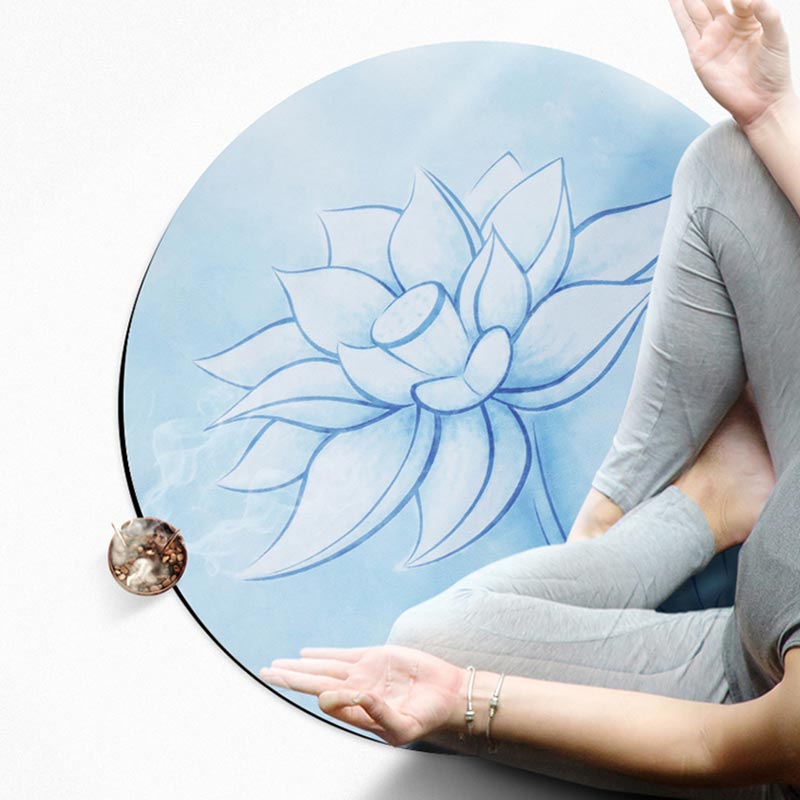 Olivenorma "Om Sea of Flowers" Tappetino da meditazione yoga rotondo 60 cm