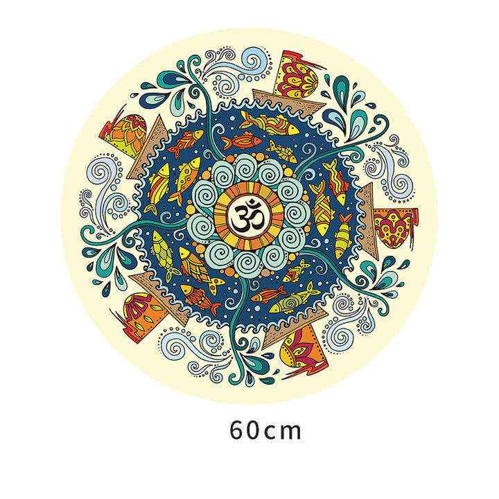 Olivenorma "Om Sea of Flowers" Tappetino da meditazione yoga rotondo 60 cm