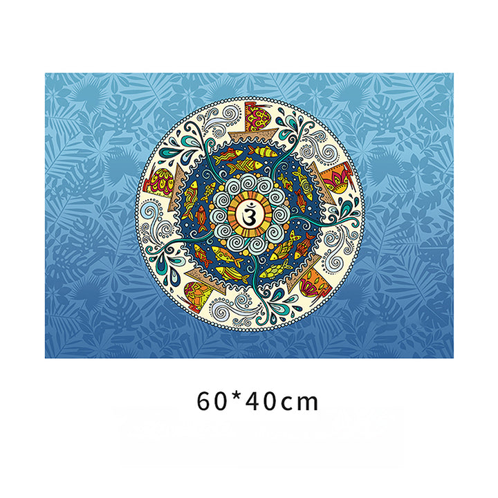 Olivenorma "Om Sea of Flowers" Tappetino da meditazione yoga rotondo 60 cm