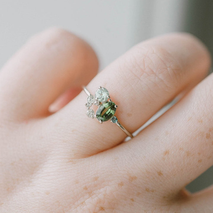 Olivenorma "The Morning Sun" - Anello in peridoto naturale con zircone