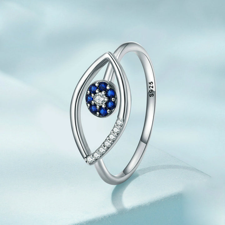 Anello regolabile in argento Sterling S925 con malocchio Olivenorma