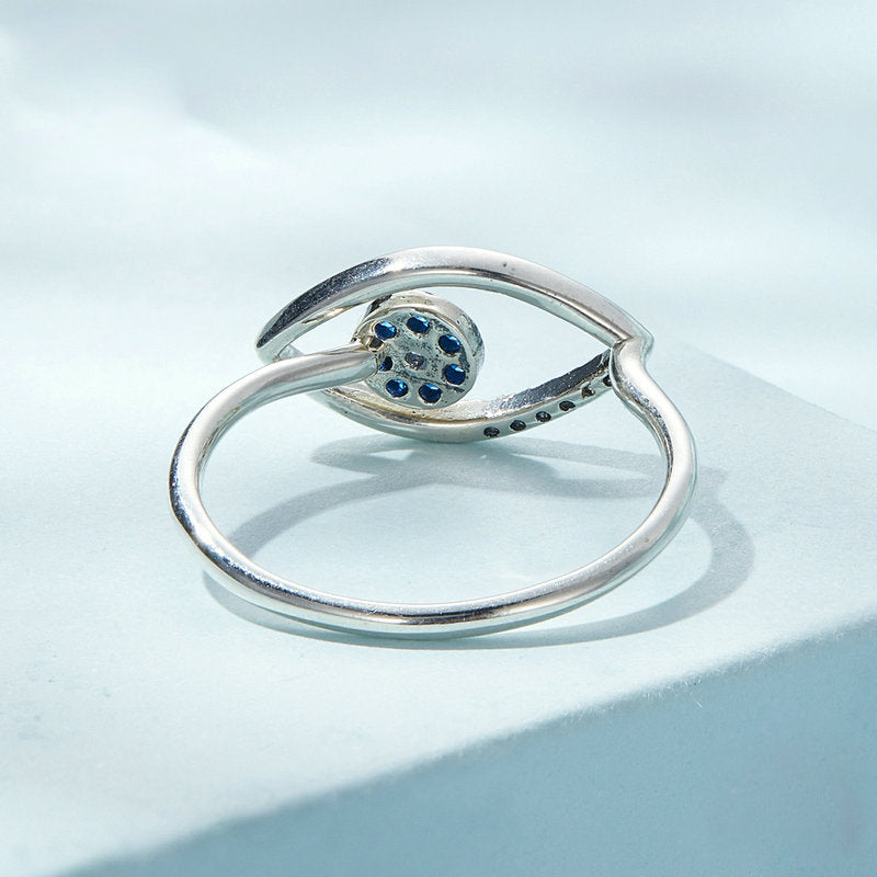 Anello regolabile in argento Sterling S925 con malocchio Olivenorma