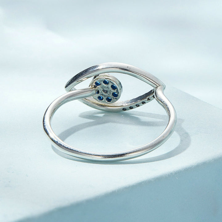 Anello regolabile in argento Sterling S925 con malocchio Olivenorma