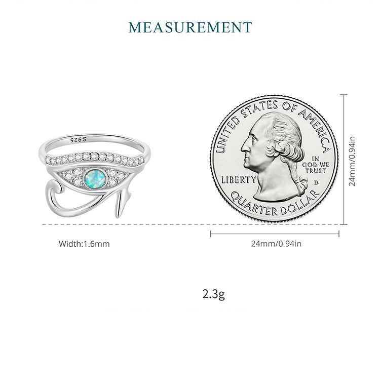 Anello Olivenorma in argento Sterling S925 con occhio di Horus