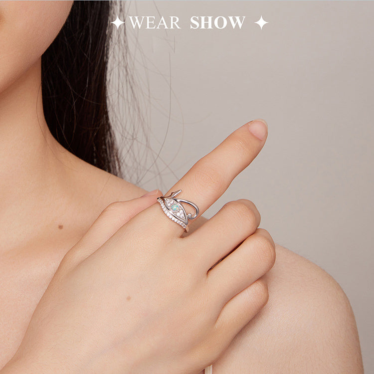 Anello Olivenorma in argento Sterling S925 con occhio di Horus