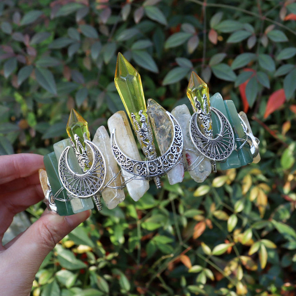 Olivenorma Bohemian Witch Corona di cristallo fatta a mano 