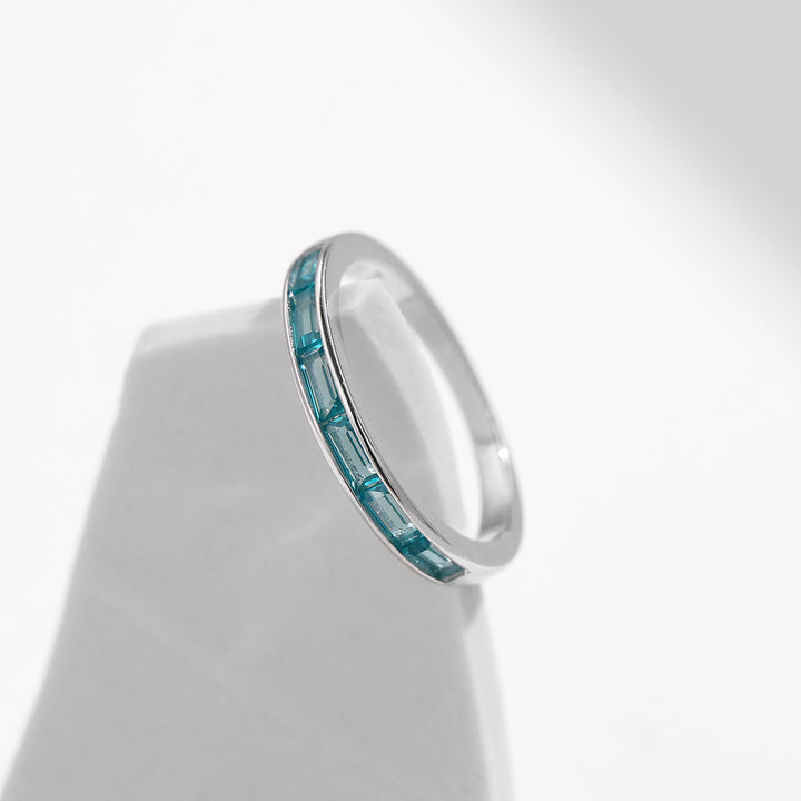 Anello girasole in argento sterling S925 con tormalina Paraiba Olivenorma