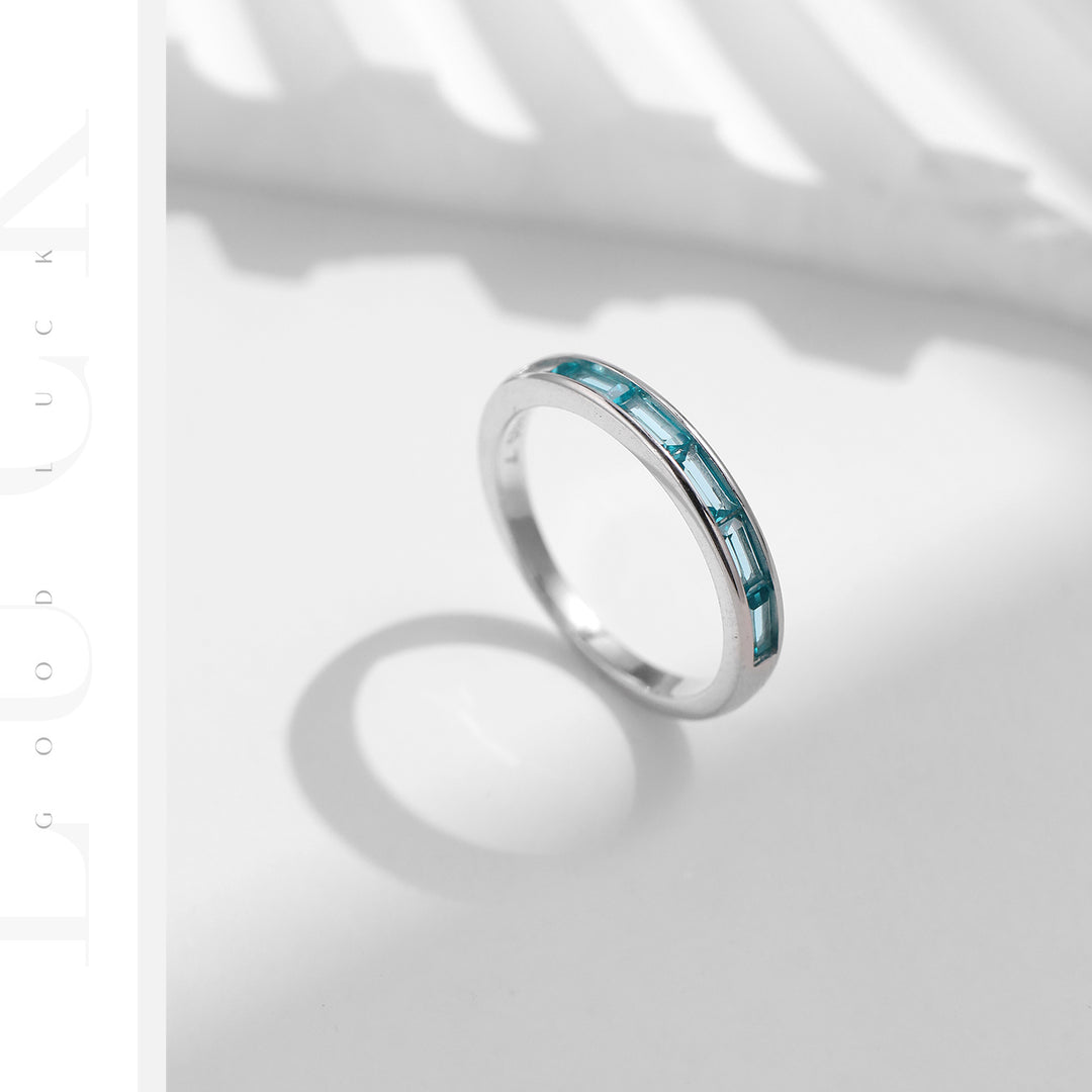 Anello girasole in argento sterling S925 con tormalina Paraiba Olivenorma - image 8