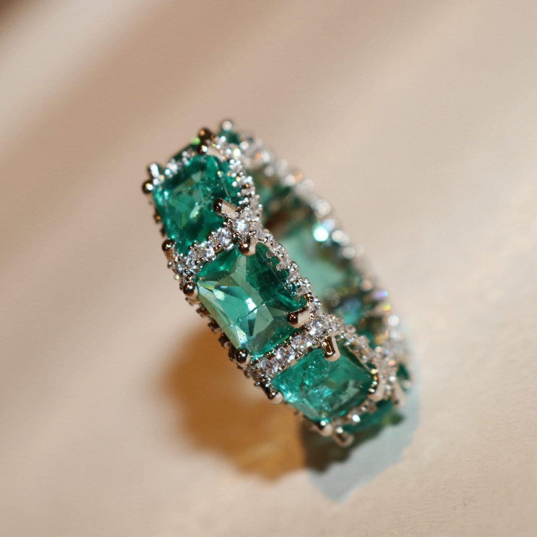 Anello Olivenorma Tormalina Paraiba Blu Oceano Full Eternity 